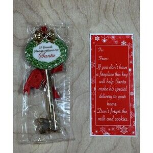 AVON 2006 HAND-PAINTED PORCELAIN WREATH "A KEY FOR SANTA"  Christmas Nib